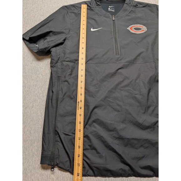 Nike Chicago Bears Sideline Coaches Short Sleeve 1/4 Jacket Black Size Medium - Picture 6 of 9